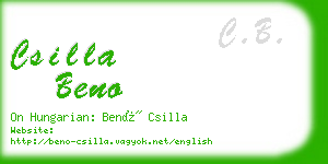 csilla beno business card